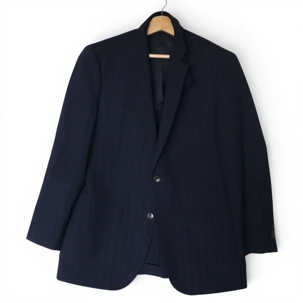 J. Crew Men's 40R Wool Sport Coat Blazer Blue Unstructured Half Lined SAMPLE